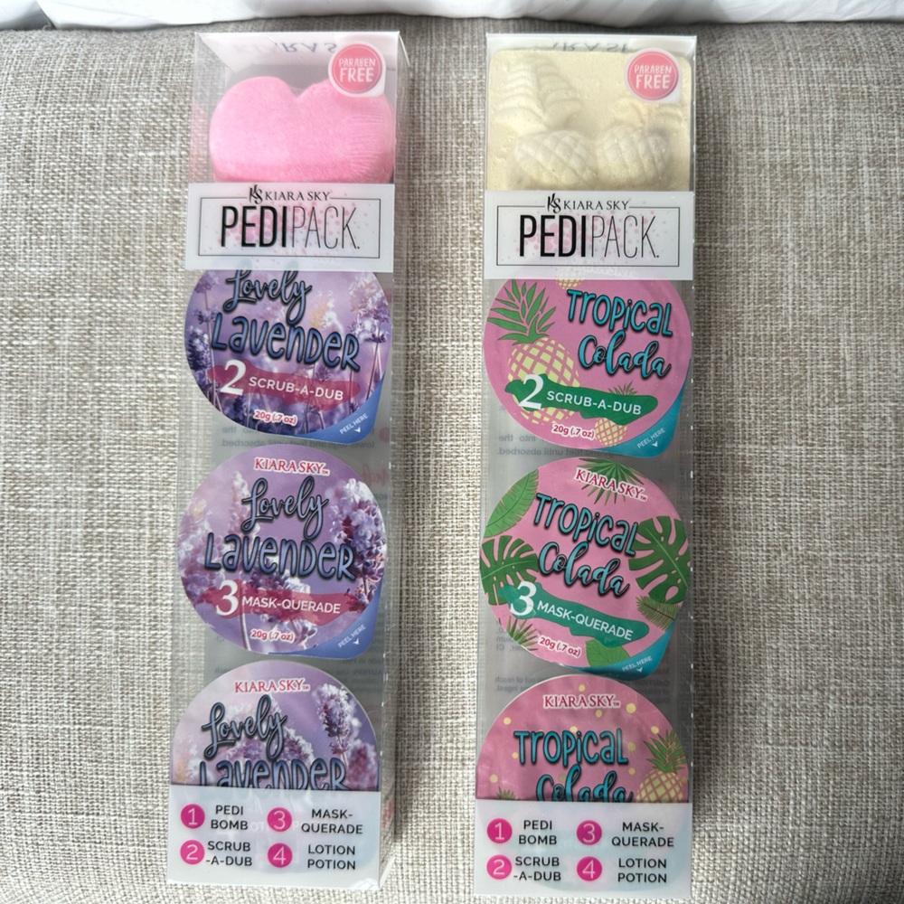 NWT Kiara Sky PediPack Duo At-Home Spa Pedicure Kit Tropical and Lavender